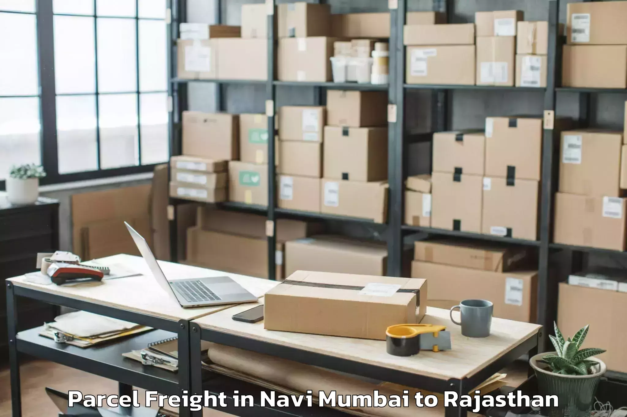 Easy Navi Mumbai to Chittorgarh Parcel Freight Booking